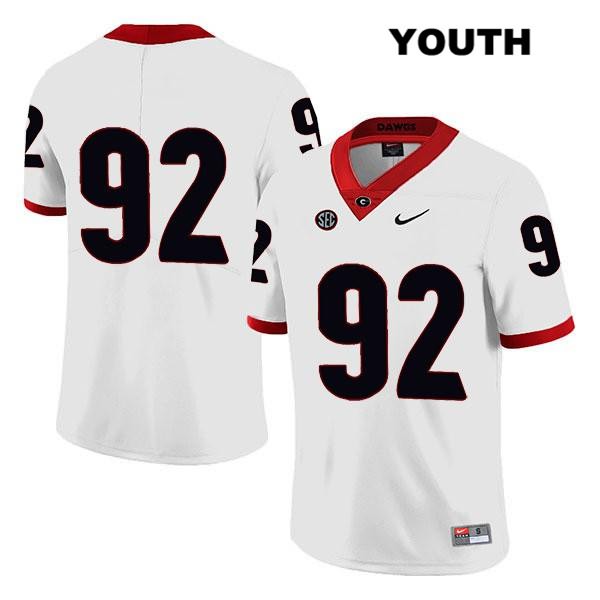 Georgia Bulldogs Youth Justin Young #92 NCAA No Name Legend Authentic White Nike Stitched College Football Jersey KGJ6656II